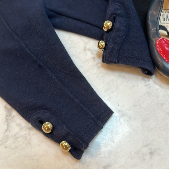 LOT Janie & jack button cuff ponte pants leggings size 3-6M & baby gap shoes - Picture 3 of 4